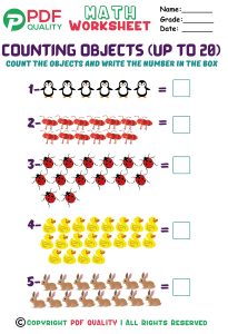 Counting up to 20 objects (b)